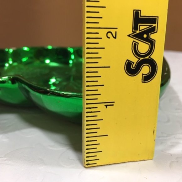 VTG Red & Green Decorative Snowman Holiday Candy Treat Plates Dishes Set of Two - Picture 8 of 16